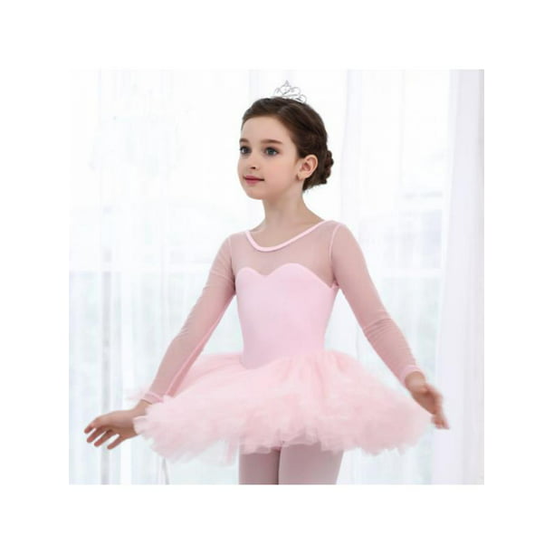 Girl Ballet Tutu Skirt Skating Dress Kid Dance Leotard Unitard Costume Dancewear